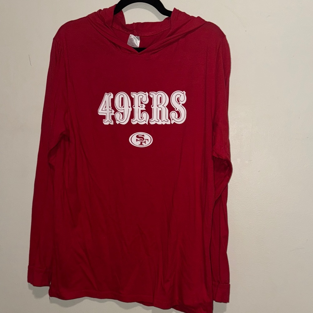 49ers Red Long Sleeve Hoodie XXL | long sleeve hooded